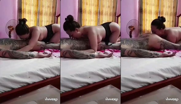 Chị massage toàn thân bằng lưỡi liếm cả đít như này còn sướng hơn chịch